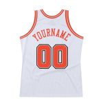 Custom Authentic Basketball Jersey - Personalized White Orange-Gray Team Name & Number Personalized White Orange-Gray Authentic