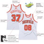 Custom Authentic Basketball Jersey - Personalized White Orange-Gray Team Name & Number Personalized White Orange-Gray Authentic