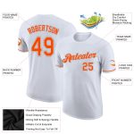 Custom Team Performance T-Shirt with Personalized Name and Number in White, Orange, and Gray Personalized White Orange-Gray