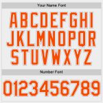 Personalized Unisex Softball Jersey - White Orange-Gray Two-Button Design Personalized White Orange-Gray Two-Button Unisex