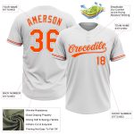 Personalized Unisex Softball Jersey - White Orange-Gray Two-Button Design Personalized White Orange-Gray Two-Button Unisex