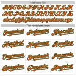 Custom Name and Number Authentic Baseball Jersey - Personalized 3D Pattern Design in White and Orange-Kelly Green Personalized