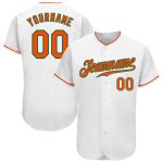 Custom Name and Number Authentic Baseball Jersey - Personalized White Orange Kelly Green Team Jersey Personalized White Orange-Kelly