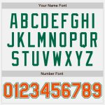 Custom Team Name Number Bomber Jacket White Orange Kelly Green Varsity Full-Snap Letterman Personalized White Orange-Kelly