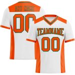 Custom Personalized Football Jersey - Authentic Mesh in White, Orange, and Kelly Green with Name & Number Personalized White