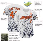 Custom Personalized 3D Pattern Baseball Jersey - White Orange Navy Splash with Name and Number Personalized White Orange-Navy