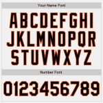 Custom Name & Number Unisex Softball Jersey - Personalized Black White Orange Pinstripe Two-Button Design Personalized White