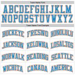 Custom Basketball Jersey with Personalized Name and Number - White Orange Blue-Orange Pinstripe, Authentic Team Design Personalized