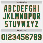 Custom Softball Jersey with Name and Number in Kelly Green and Orange Pinstripe, Two-Button Unisex Design Personalized White