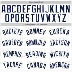 Custom Name and Number Personalized Baseball Jersey - White Orange Pinstripe Navy Authentic Design Personalized White Orange