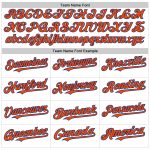 Custom Name Number Personalized Baseball Jersey - Authentic Navy White Orange Pinstripe Sleeveless Team Apparel Personalized