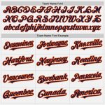 Custom Team Name Number Personalized Two-Button Unisex Softball Jersey White Orange Navy Pinstripe Personalized White Orange