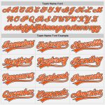 Personalized Orange Black Pinstripe Baseball Jersey - Authentic White Jersey Personalized White Orange Pinstripe Orange-Black