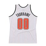 Custom Personalized Basketball Jersey - White Orange Pinstripe with Name and Number - Authentic Team Gear Personalized White