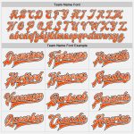 Custom Name Number Varsity Letterman Jacket Orange-Black Bomber with White Orange Pinstripes - Full-Snap Style Personalized