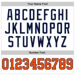 Personalized Authentic Basketball Jersey - White Orange Pinstripe, Orange-Navy Personalized White Orange Pinstripe Orange-Navy