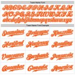 Custom Team Name Number Sports Pants - Personalized White Orange Pinstripe Design Personalized White Orange Pinstripe Orange-White