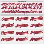 Custom Name and Number Unisex Softball Jersey - Personalized White Orange Pinstripe Purple Two-Button Design Personalized