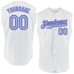 Custom Name and Number Personalized Royal Orange Pinstripe Baseball Jersey Sleeveless Team Jersey Personalized White Orange