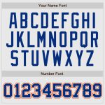 Custom Team Baseball Jersey with Personalized Name and Number, White Orange Pinstripe Royal-Orange Raglan Sleeves Personalized