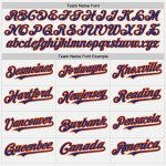 Custom Name and Number Two-Button Unisex Softball Jersey - Personalized White Orange Pinstripe Design Personalized White