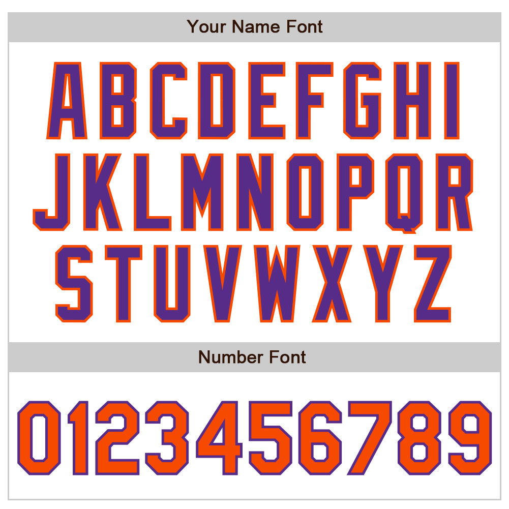 Personalized White Orange-Purple Authentic Raglan Sleeves Baseball Jersey Team Custom Name and Number Personalized Custom Name Number Baseball Jersey for Team - White Orange Purple Authentic Raglan Sleeves Personalized White - Image 5