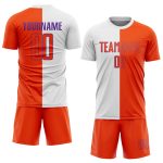 Custom Name and Number Personalized Soccer Jersey - White Orange-Purple Sublimation Split Fashion Team Uniform Personalized
