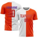 Custom Name and Number Personalized Soccer Jersey - White Orange-Purple Sublimation Split Fashion Team Uniform Personalized