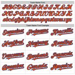 Custom Name and Number Authentic Baseball Jersey with 3D Abstract Splash Design in White and Orange-Royal Personalized White