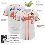 Personalized Authentic Baseball Jersey in White and Orange-Royal Colors Personalized White Orange-Royal Authentic Baseball