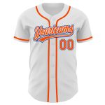 Personalized Authentic Baseball Jersey in White and Orange-Royal Colors Personalized White Orange-Royal Authentic Baseball