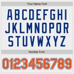 Custom Name and Number Personalized Baseball Jersey in White Orange-Royal - Authentic Team Apparel Personalized White Orange-Royal