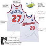 Custom Personalized Basketball Jersey - White Orange-Royal Authentic Throwback with Team Name & Number Personalized White