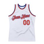 Custom Personalized Basketball Jersey - White Orange-Royal Authentic Throwback with Team Name & Number Personalized White
