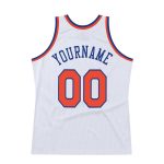 Custom Personalized Basketball Jersey - White Orange-Royal Authentic Throwback with Team Name & Number Personalized White