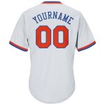 Custom Authentic Throwback Baseball Jersey Shirt with Personalized Name & Number - White Orange-Royal Rib-Knit Design Personalized