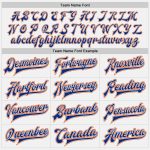 Custom Name Number Two Tone Varsity Letterman Bomber Jacket White Orange-Royal Full-Snap Personalized White Orange-Royal