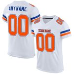 Custom Name and Number Personalized Orange-Royal Mesh Football Jersey - Authentic Team Jersey Personalized White Orange-Royal
