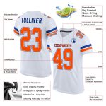 Custom Name and Number Personalized Orange-Royal Mesh Football Jersey - Authentic Team Jersey Personalized White Orange-Royal