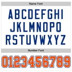 Custom Name and Number Personalized Orange-Royal Mesh Football Jersey - Authentic Team Jersey Personalized White Orange-Royal