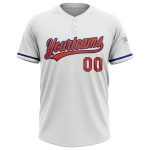 Custom Name and Number Personalized Softball Jersey for Teams - White Orange-Royal Unisex Two-Button Design Personalized