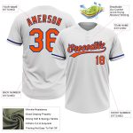 Custom Name and Number Personalized Softball Jersey for Teams - White Orange-Royal Unisex Two-Button Design Personalized