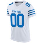 Personalized Blue-Light Gray Mesh White Panther Football Jersey Authentic Personalized White Panther Blue-Light Gray Mesh