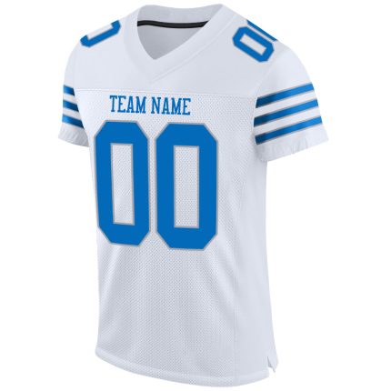 Personalized Blue-Light Gray Mesh White Panther Football Jersey Authentic Personalized White Panther Blue-Light Gray Mesh