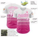 Custom Name Number Authentic Baseball Jersey 3D Pattern Design in White Pink - Personalized Team Gear Personalized White