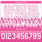 Custom Name Number Authentic Baseball Jersey 3D Pattern Design in White Pink - Personalized Team Gear Personalized White