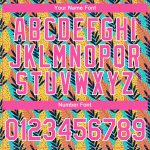 Custom Tropical Palm Leaf Performance T-Shirt with Personalized Name and Number - White Pink 3D Pattern Design Personalized