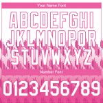 Custom Name and Number Personalized Unisex Softball Jersey with White Pink 3D Pattern Lines - Two-Button Design Personalized
