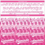 Custom Name and Number Personalized Unisex Softball Jersey with White Pink 3D Pattern Lines - Two-Button Design Personalized