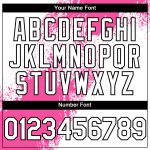 Custom Name and Number Personalized 3D Pattern Baseball Jersey - White Pink Black Abstract Brush Stroke Design Personalized